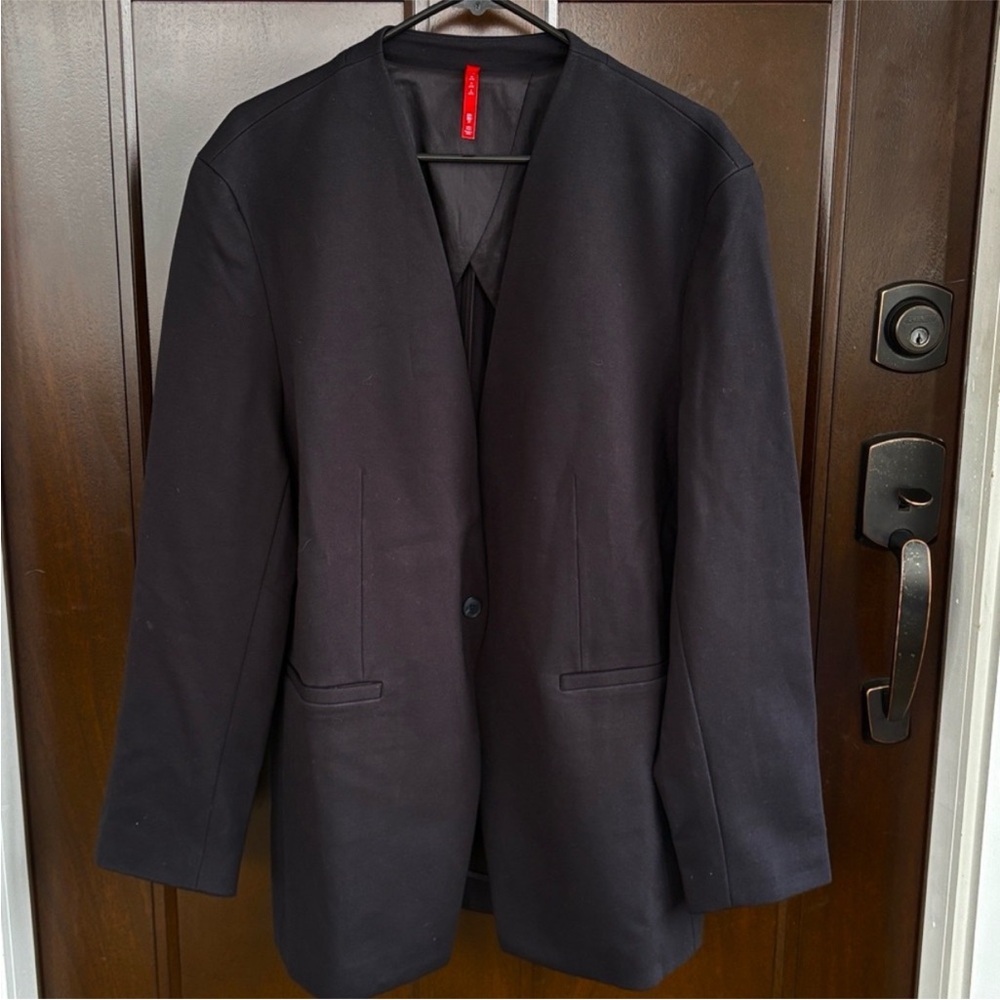 Like New SPANX The Perfect Collarless Oversize Ponte Knit Blazer Black Size 2X - Picture 5 of 10